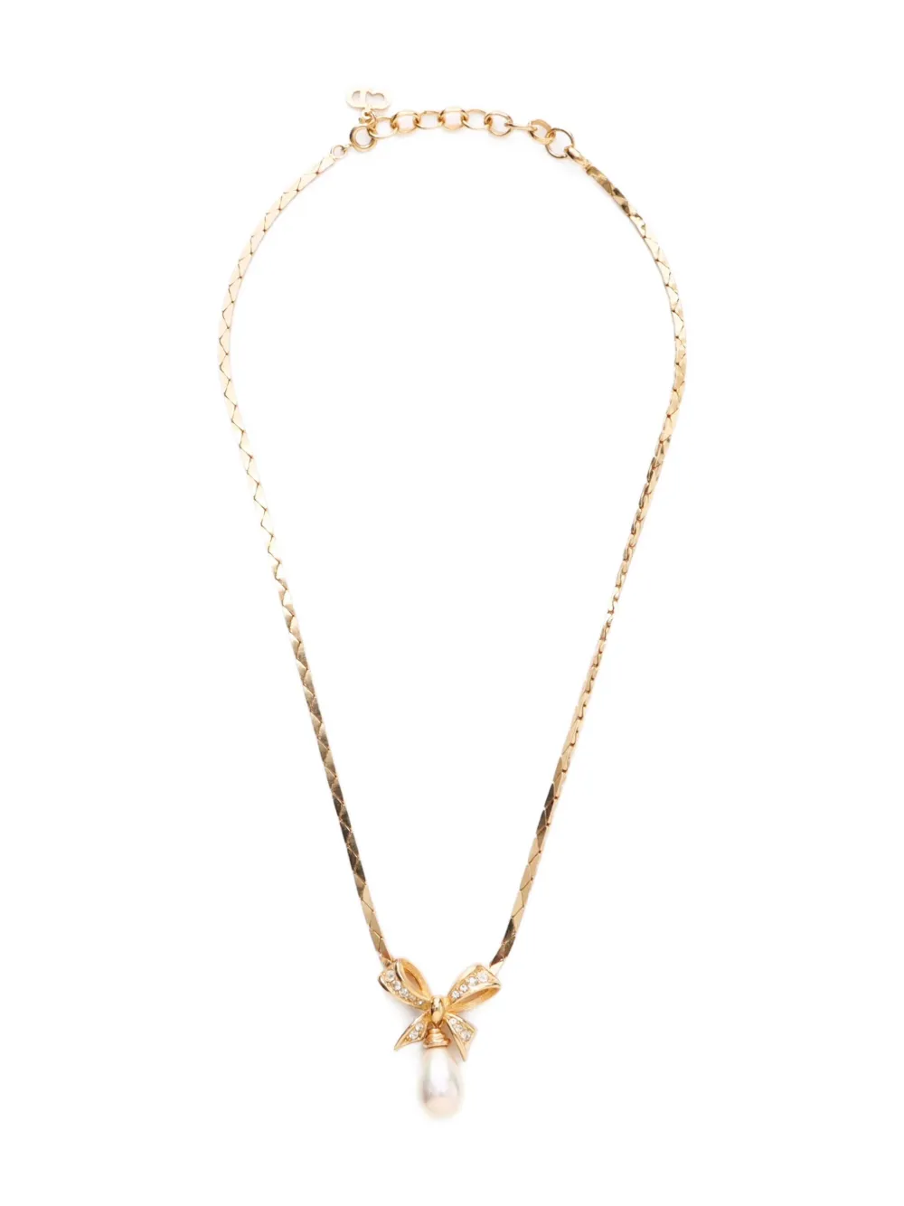 Christian Dior Pre-Owned 1980-1990s rhinestone pearl necklace - Christian Dior Pre-Owned 1980-1990s rhinestone pearl necklace -