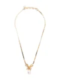 Christian Dior Pre-Owned 1980-1990s rhinestone pearl necklace - Gold