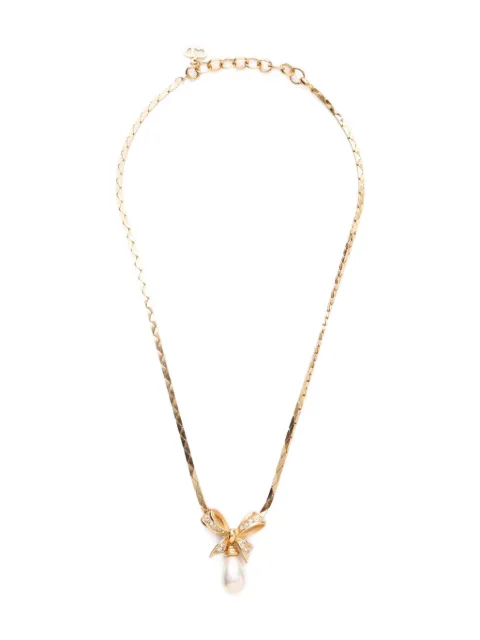 Christian Dior Pre-Owned 1980-1990s rhinestone pearl necklace