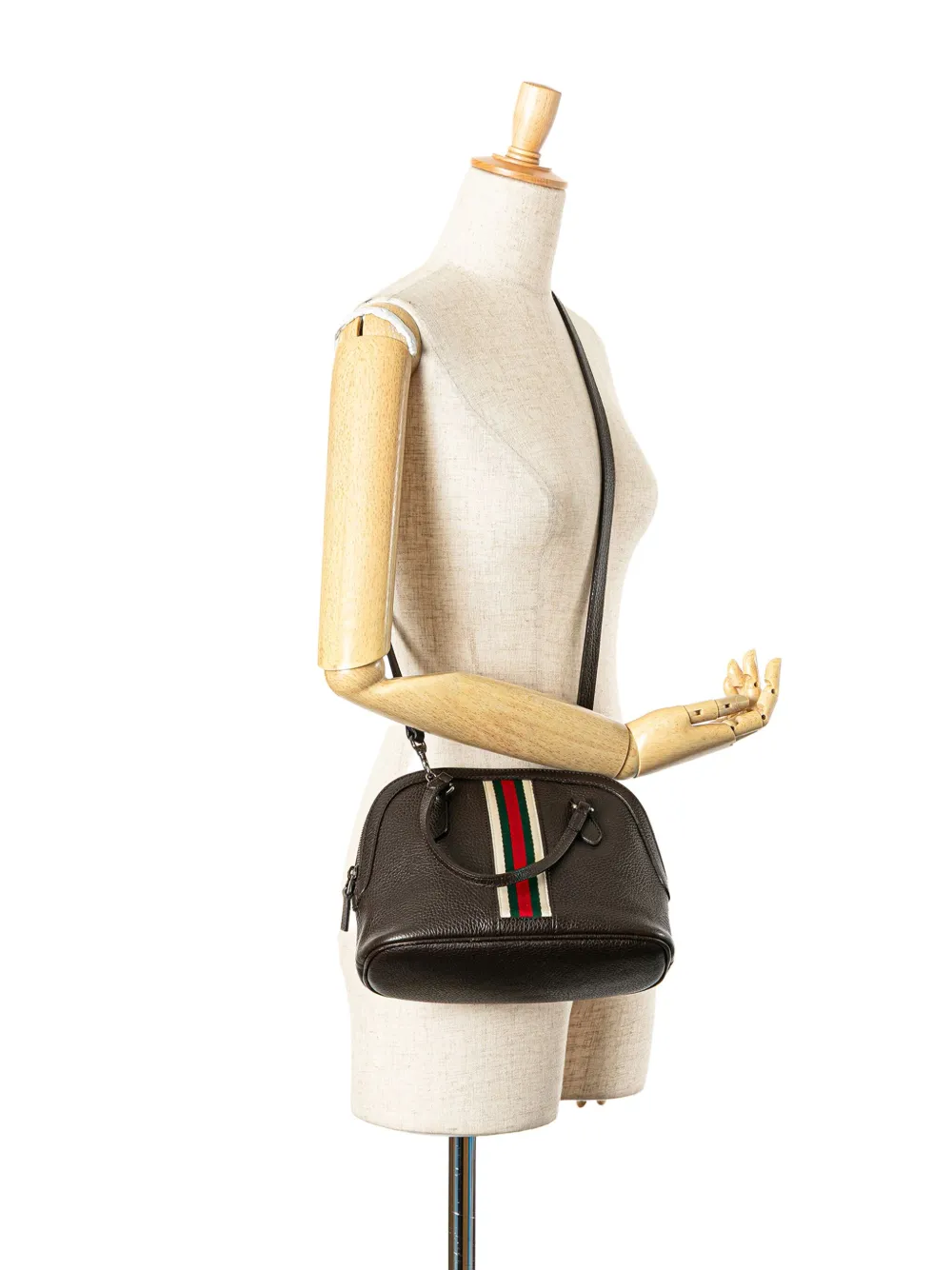 Gucci Pre-Owned 2000-2015 Mini Leather Web Dome satchel | Pre-Owned | Image 2