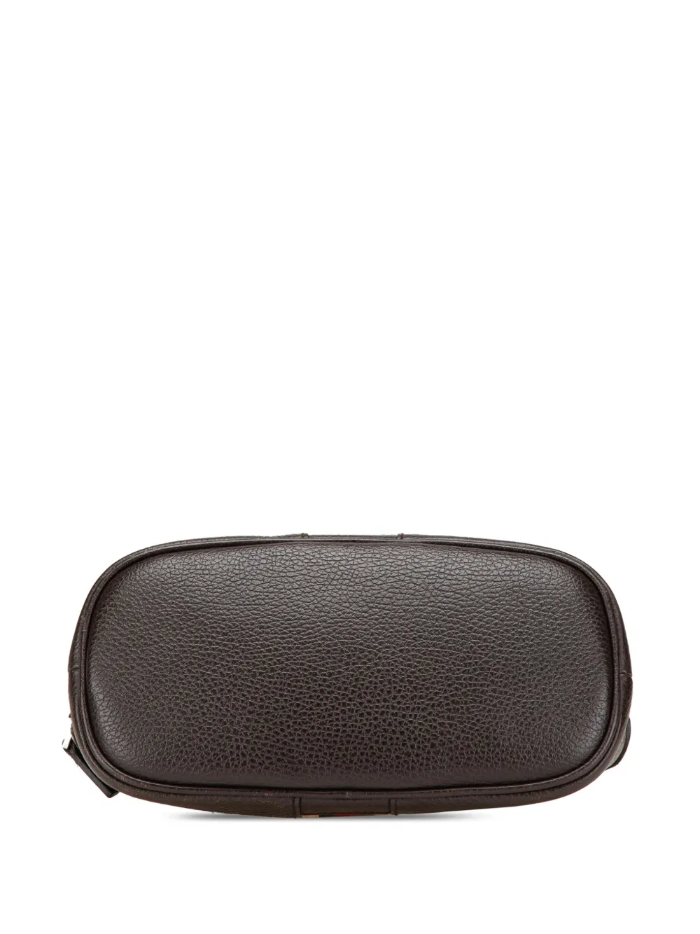 Pre-owned Gucci 2000-2015 Mini Leather Web Dome Satchel In Brown