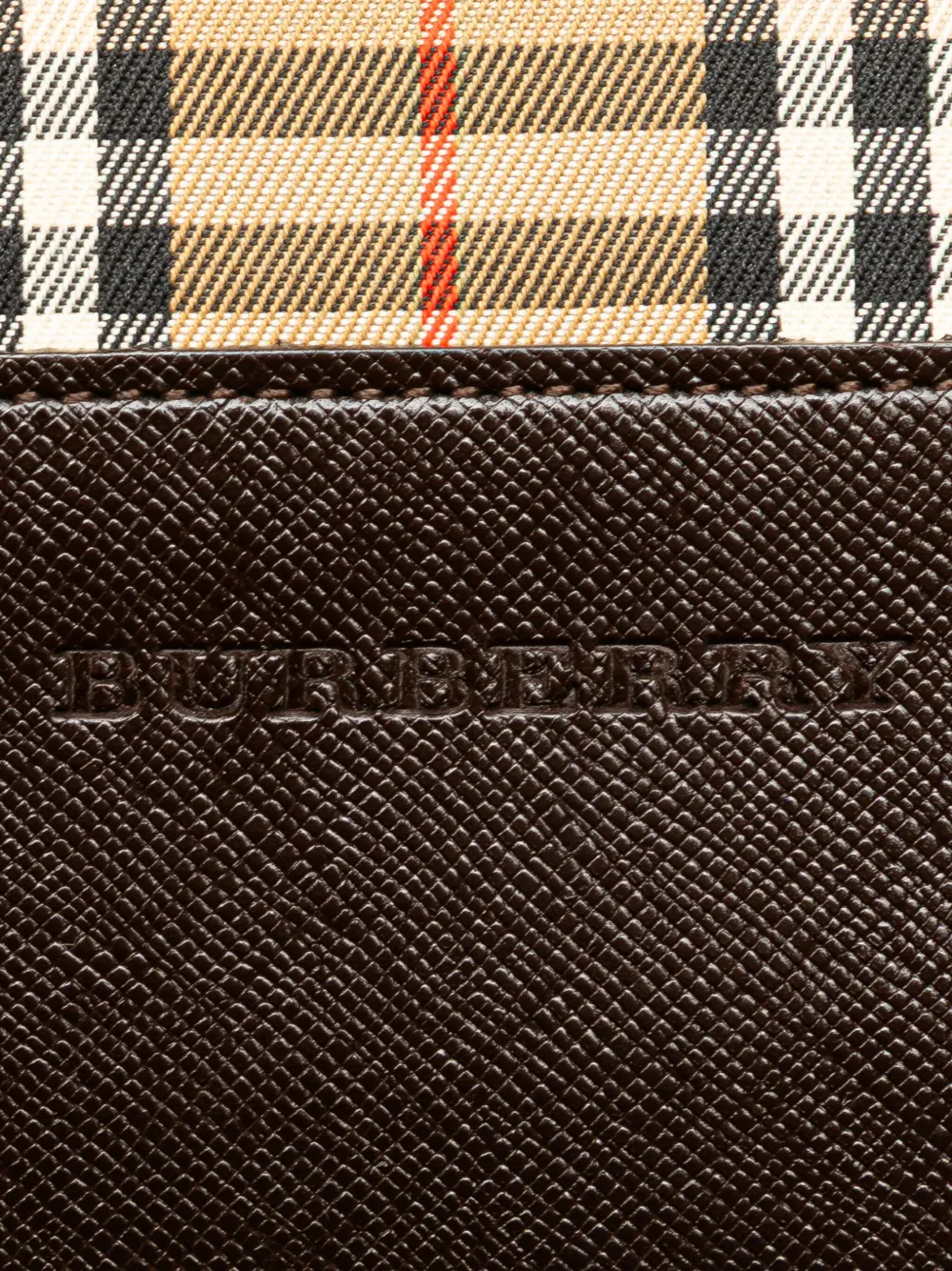 Pre-owned Burberry 2000-2017 Haymarket Check Canvas Shoulder Bag In Brown