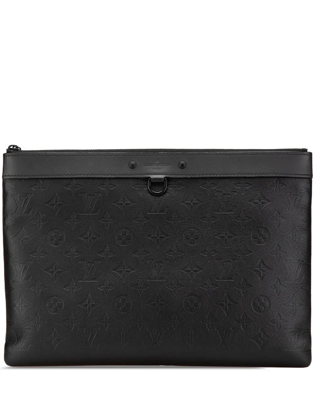 Louis Vuitton Pre-Owned Monogram Shadow Discovery Pochette kuvertväska från 2019 | svart | Image 1