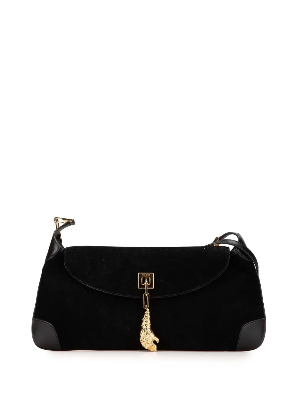 Gucci Pre-Owned 2000-2015 Suede Tiger Head shoulder bag | Black | Image 1