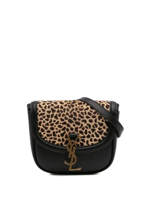 Saint Laurent Pre-Owned 2020 Small Calfskin and Pony Hair Leopard Print Kaia crossbody bag