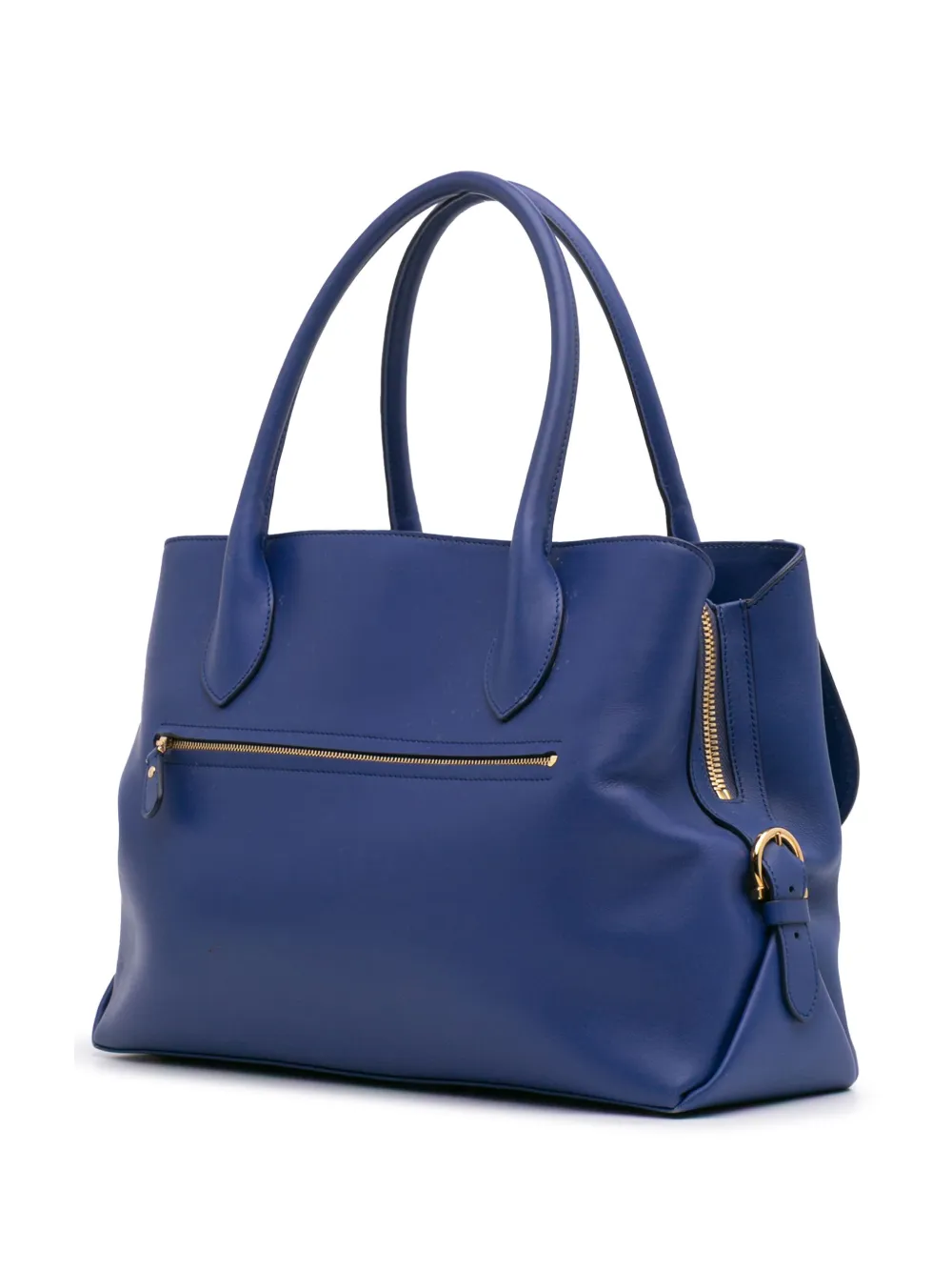 Pre-owned Ferragamo 2000-2024 Leather Fiamma East West Tote Bag