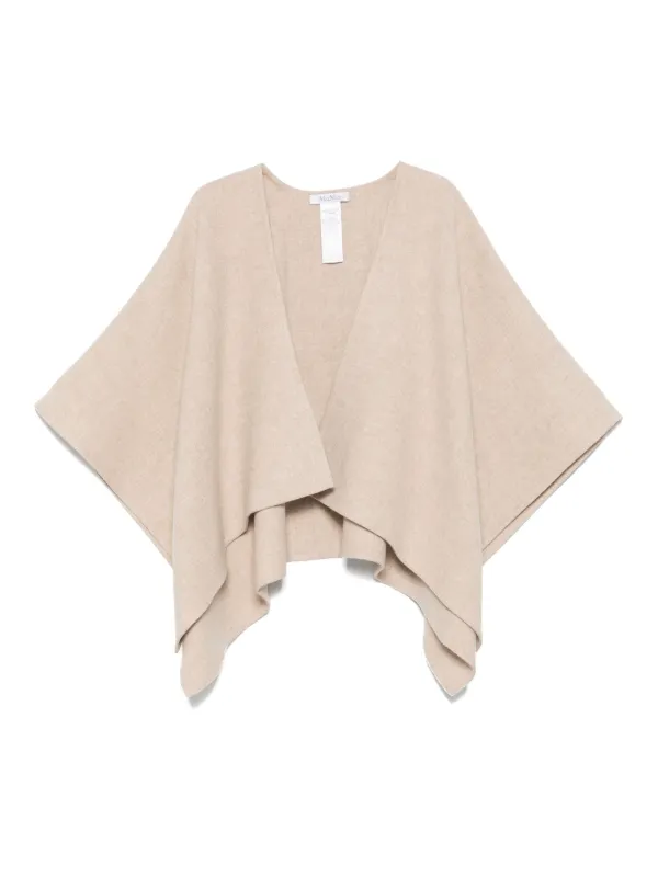 Max Mara Asymmetric-hem Poncho in Neutrals