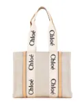 Chloé Pre-Owned 2022 Medium Canvas Woody tote bag - Brown