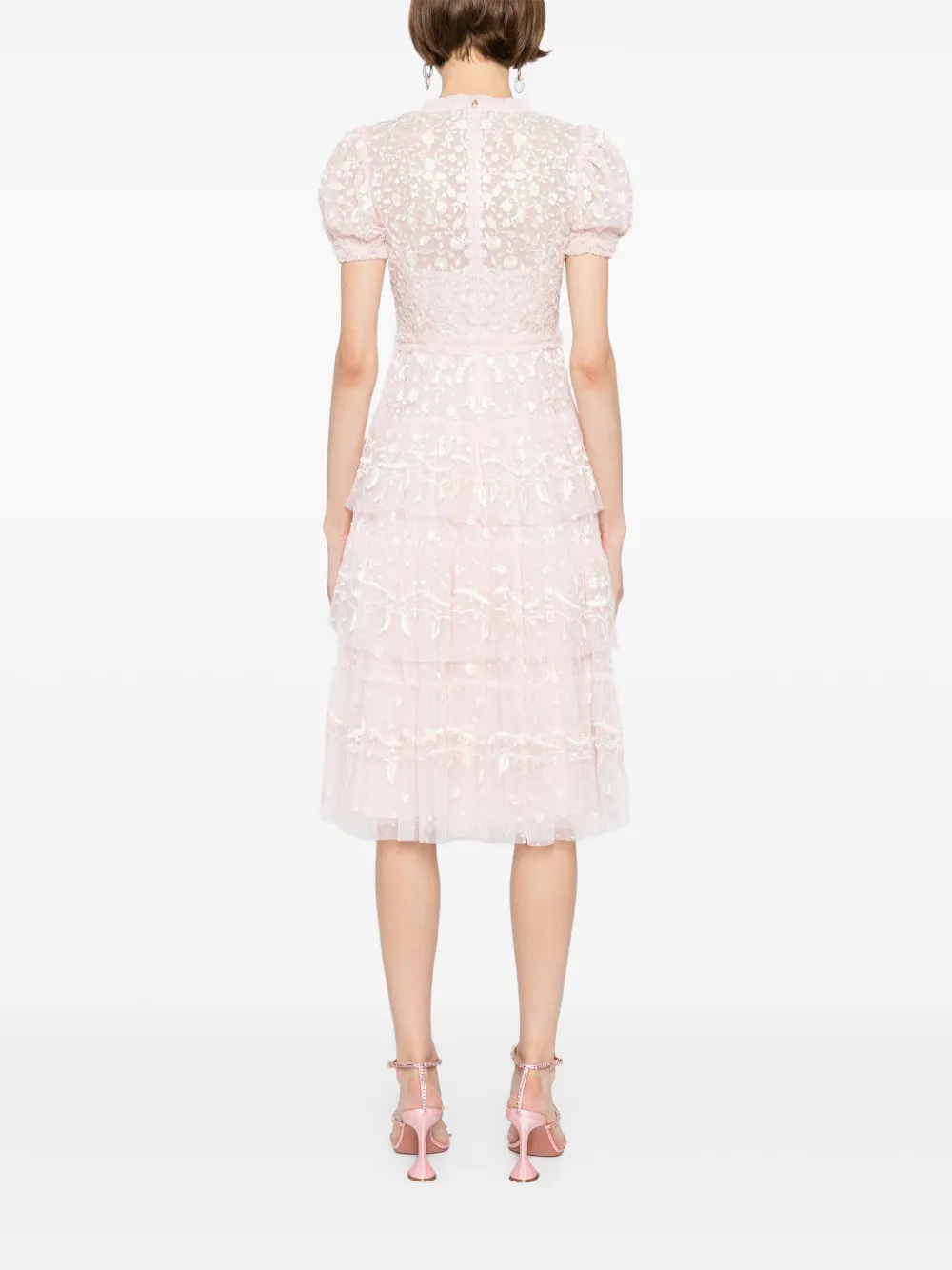 Needle & Thread Jurk met geborduurde bloemen Roze