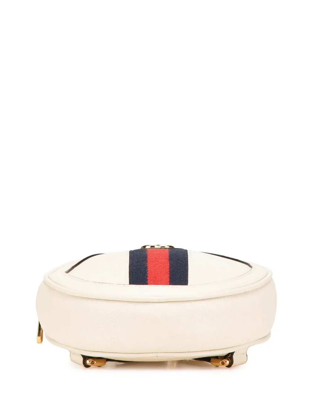 Pre-owned Gucci 2016-2024 Mini Leather Round Ophidia Backpack In White