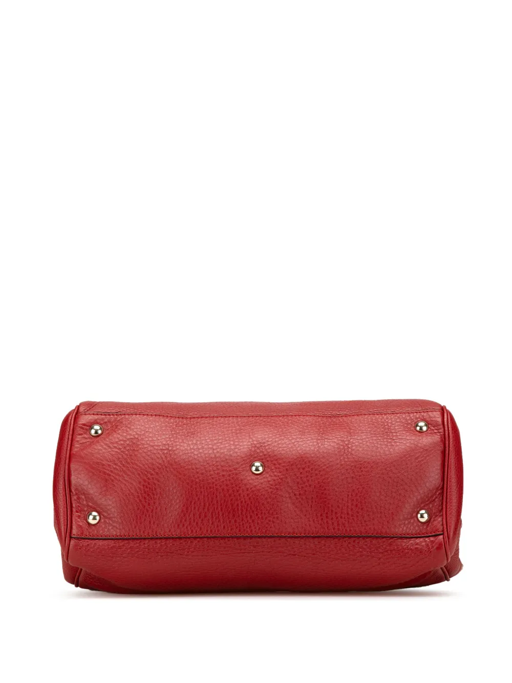 Pre-owned Gucci 2000-2015 Medium Calfskin Bamboo Shopper Satchel In Red
