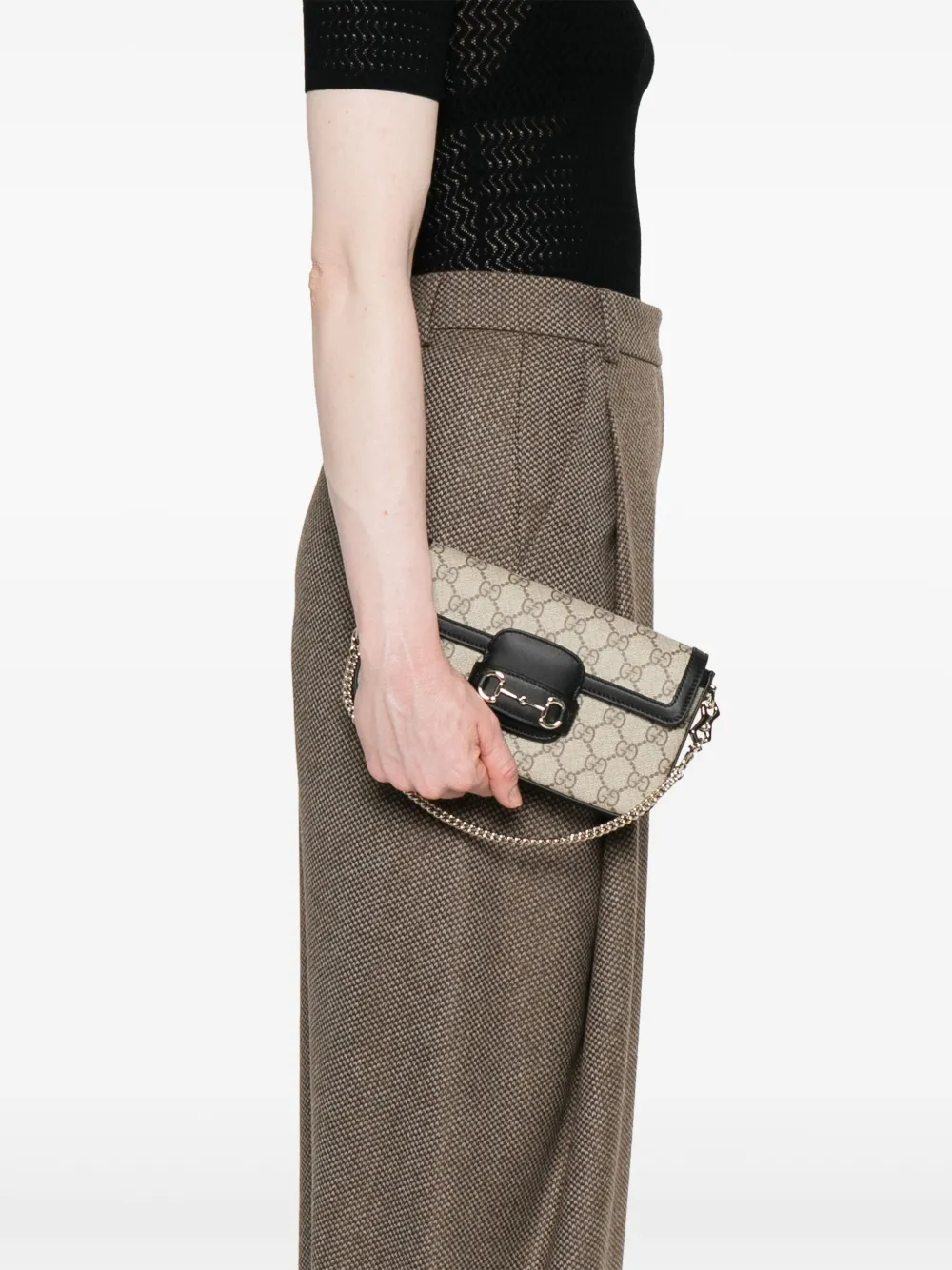 Gucci Horsebit 1955 kleine schoudertas - Beige