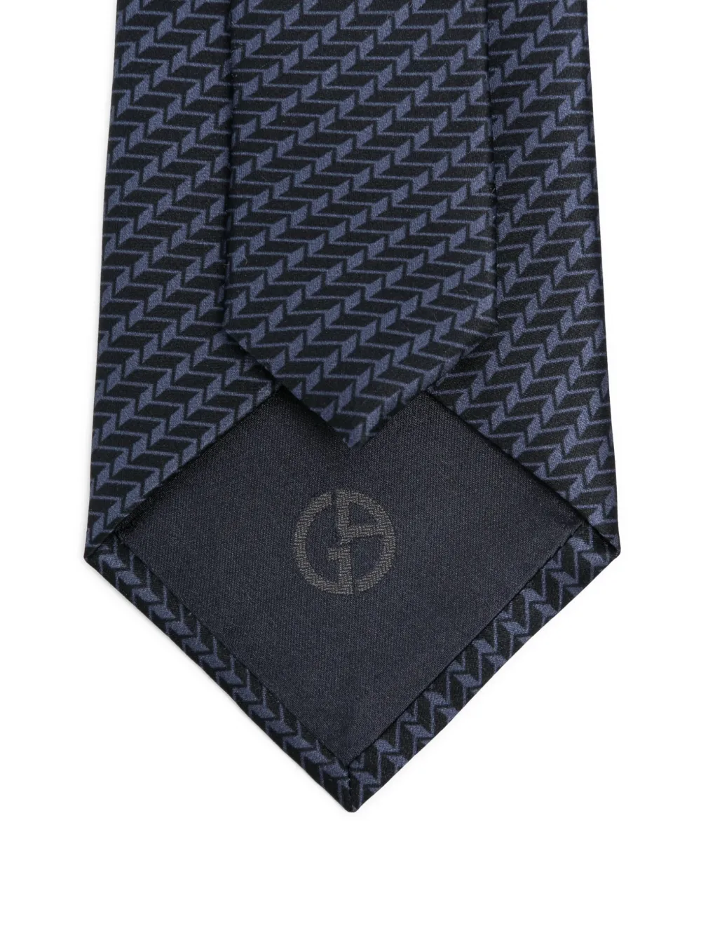 Giorgio Armani geometric-pattern silk tie Bruin