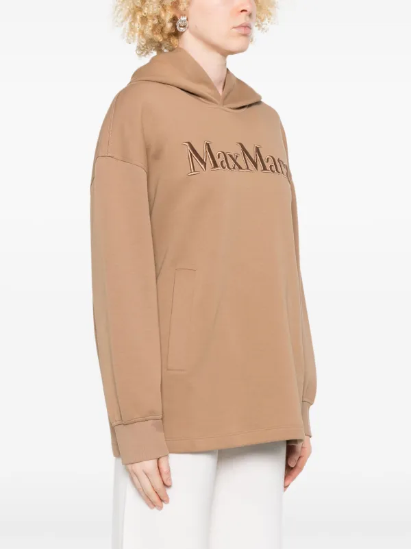 S Max Mara embroidered-logo Hoodie | Brown | FARFETCH JO