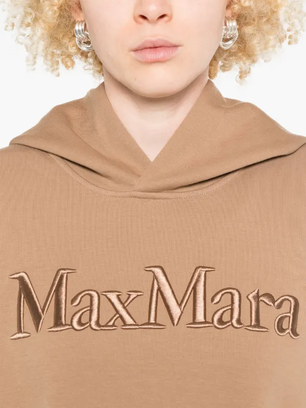 S Max Mara embroidered-logo Hoodie | Brown | FARFETCH JO