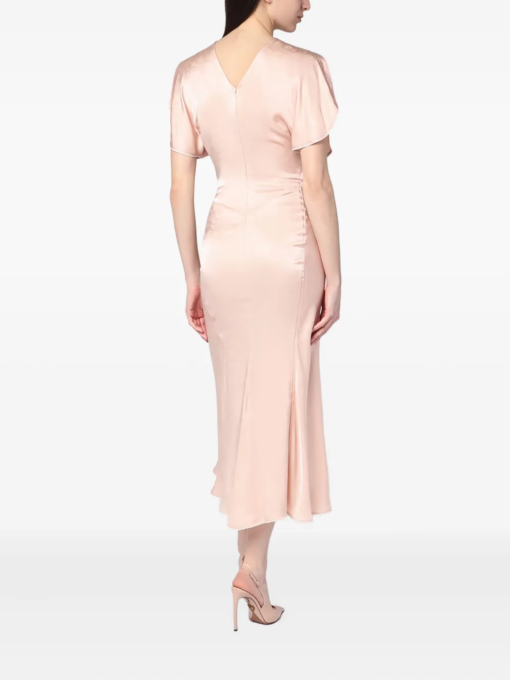 Victoria Beckham floral-pattern midi dress Roze