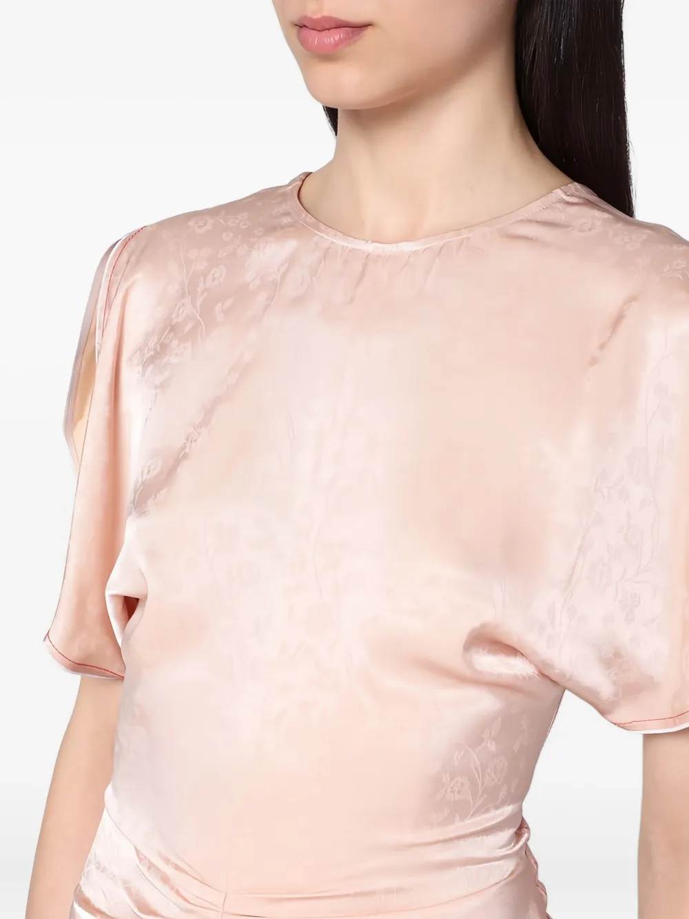 Victoria Beckham floral-pattern midi dress Roze