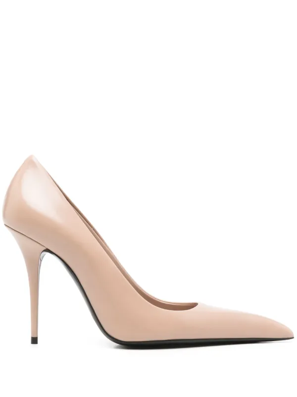 Saint Laurent Leather Heeled Pumps Neutrals FARFETCH ID