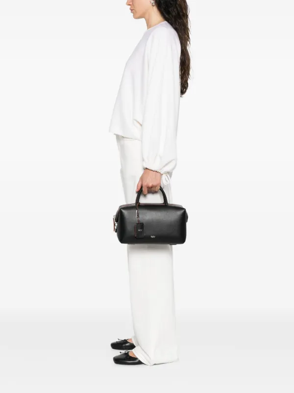 MAX MARA◇トートバッグ/レザー/BLK MaxMara (マックスマーラ) トート