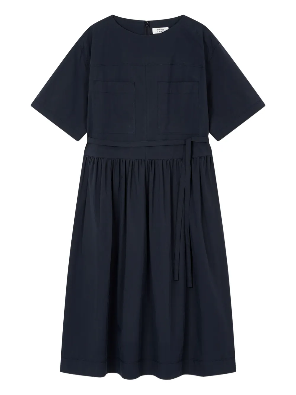 STUDIO TOMBOY Jurk met ceintuur en zak Blauw