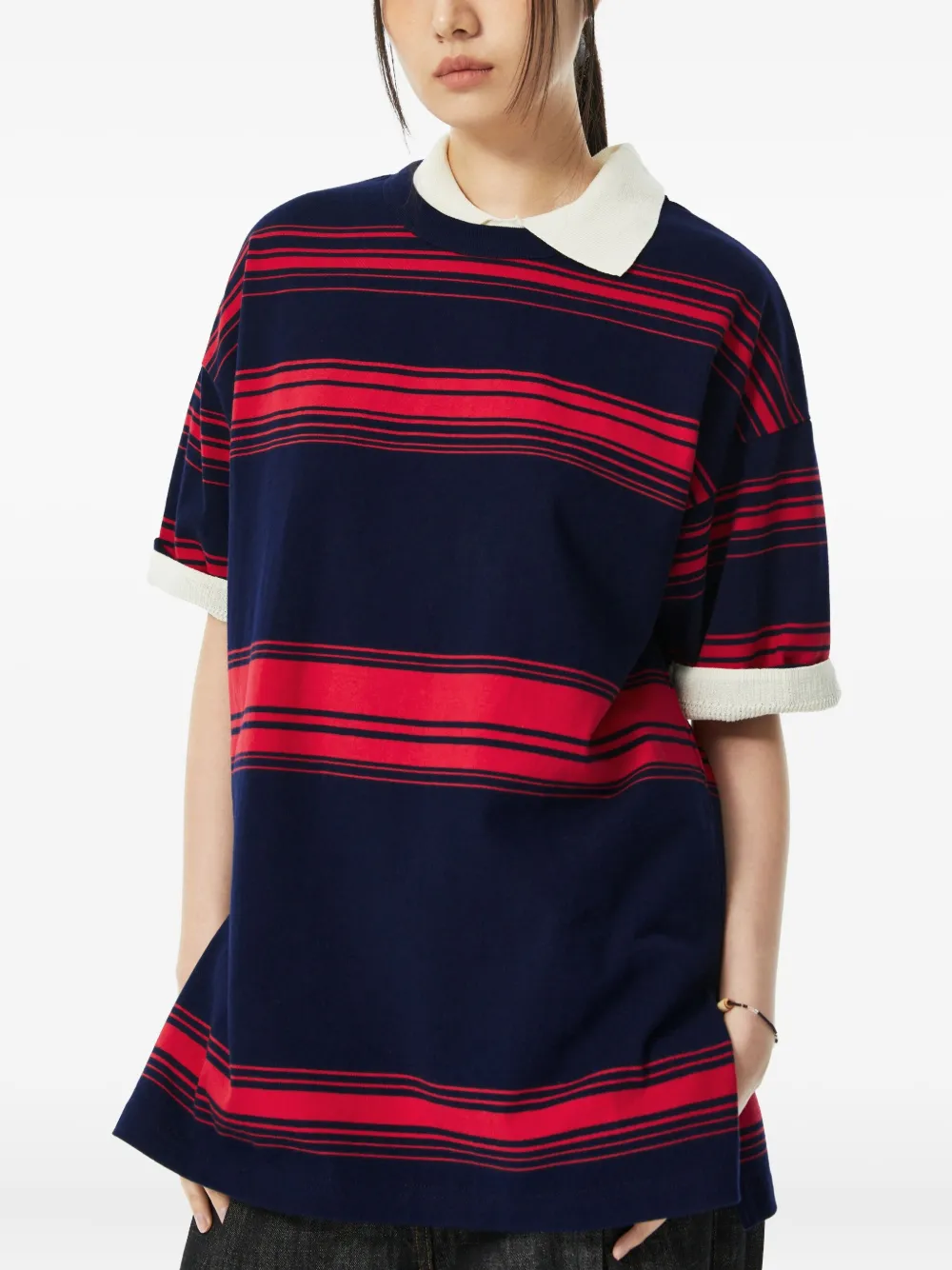 STUDIO TOMBOY Gestreept T-shirt Zwart