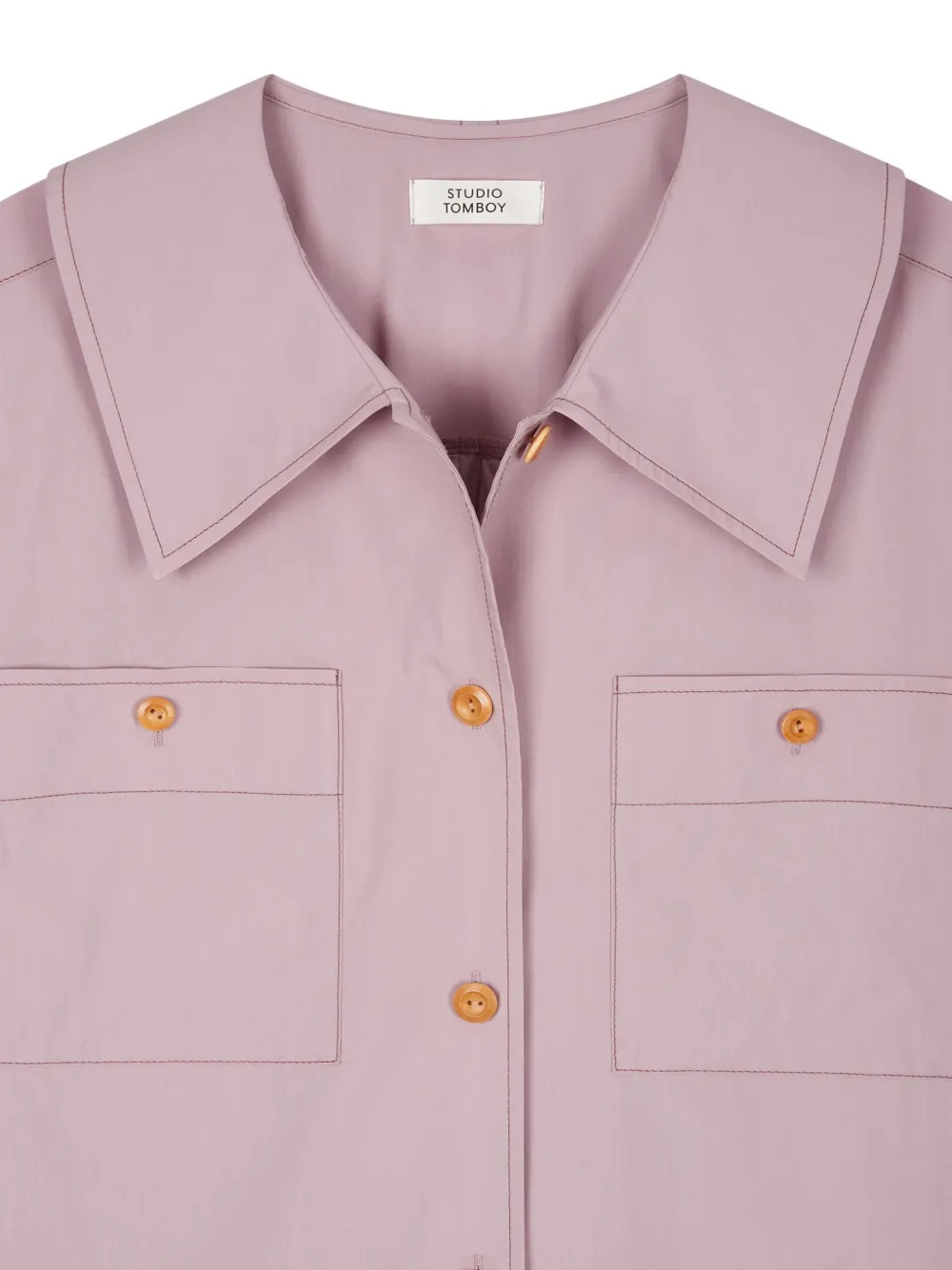 Studio Tomboy Button-down Pocket Dress In Pink