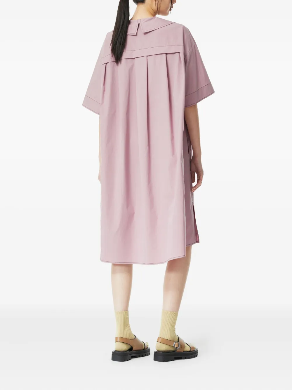 Studio Tomboy Button-down Pocket Dress In Pink