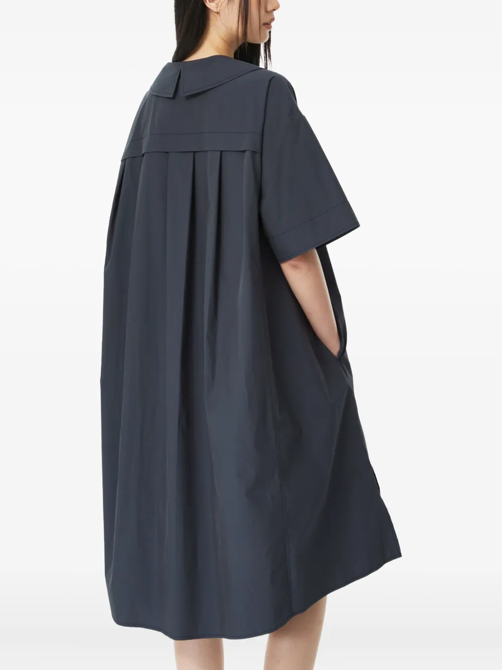 STUDIO TOMBOY Mini-blousejurk met geplooide zak Blauw