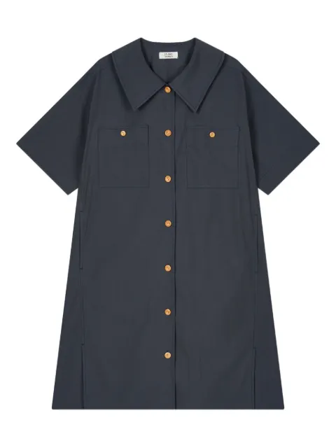 STUDIO TOMBOY pleated pocket shirt mini dress
