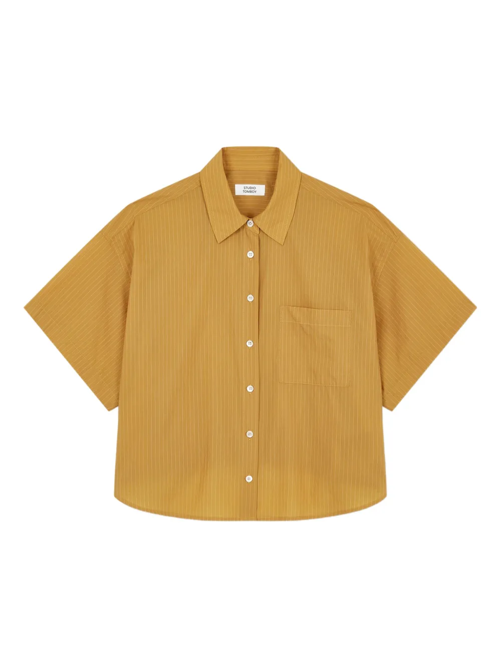elasticated-back striped shirt
