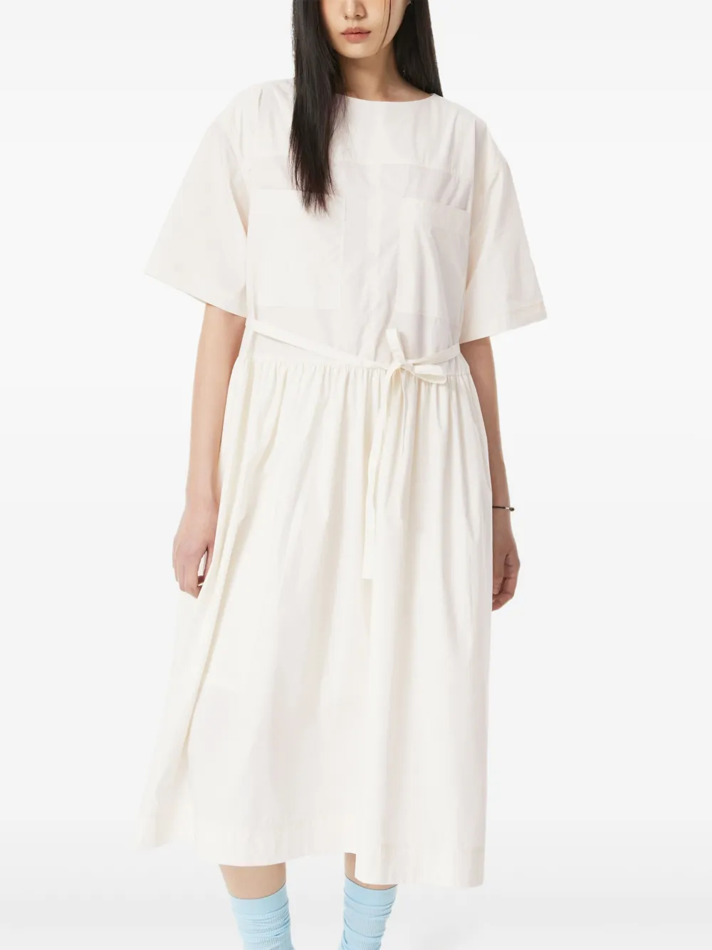 STUDIO TOMBOY patch-pocket belted dress - Beige