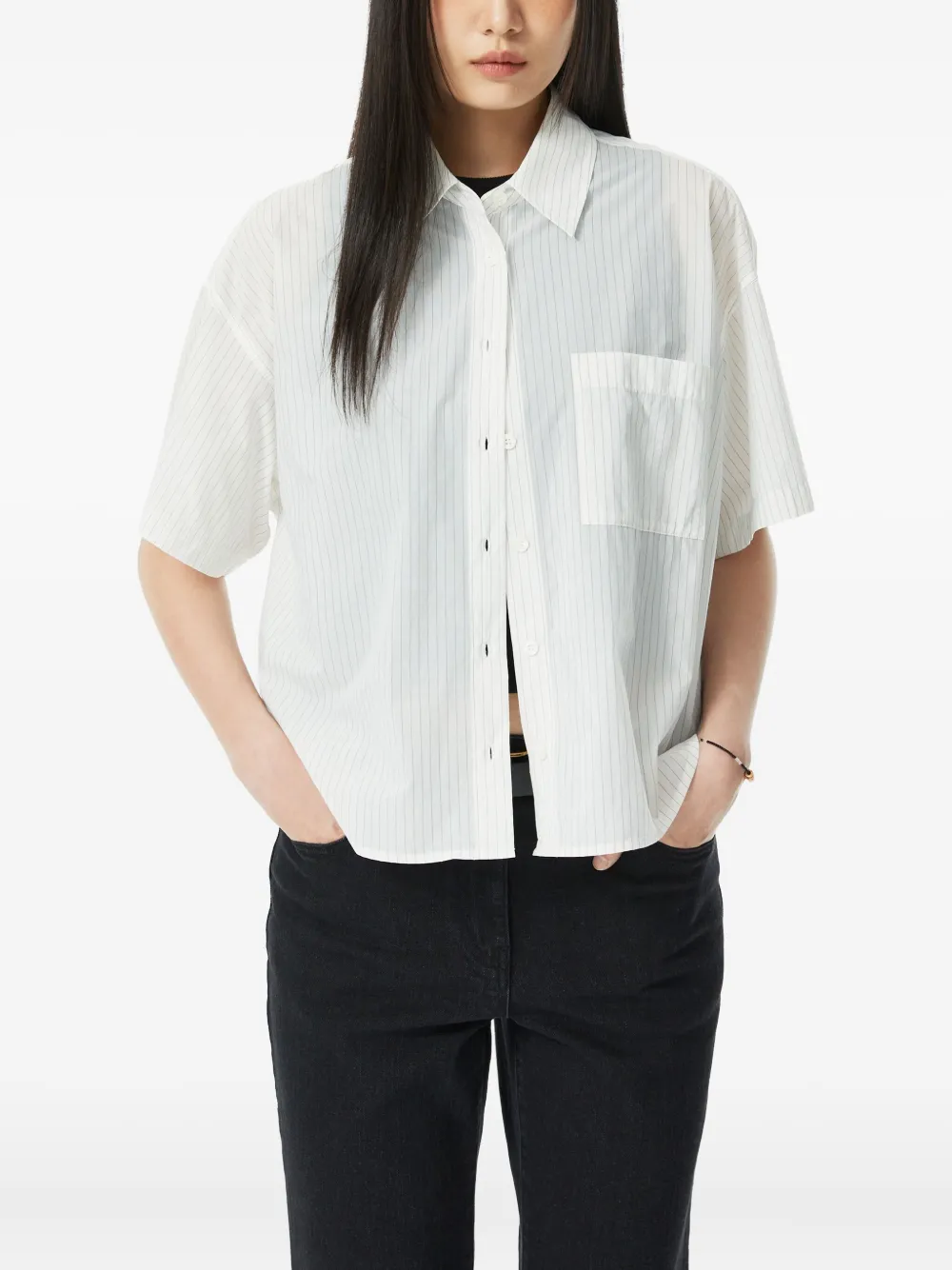 STUDIO TOMBOY Gestreept blouse Wit