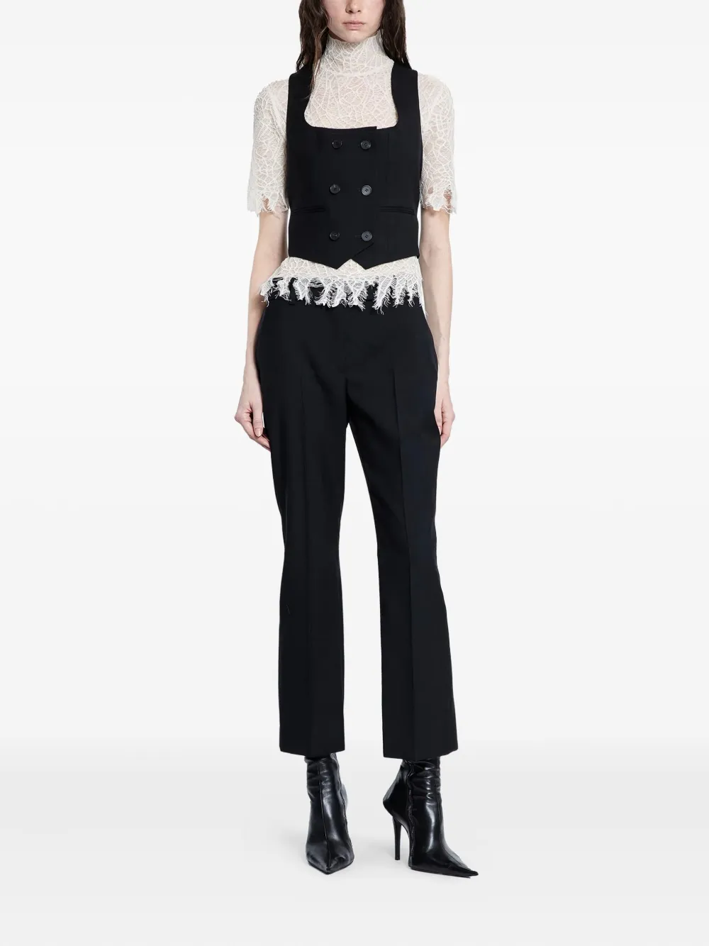 Alexander Mcqueen Double-breasted Waistcoat In Black