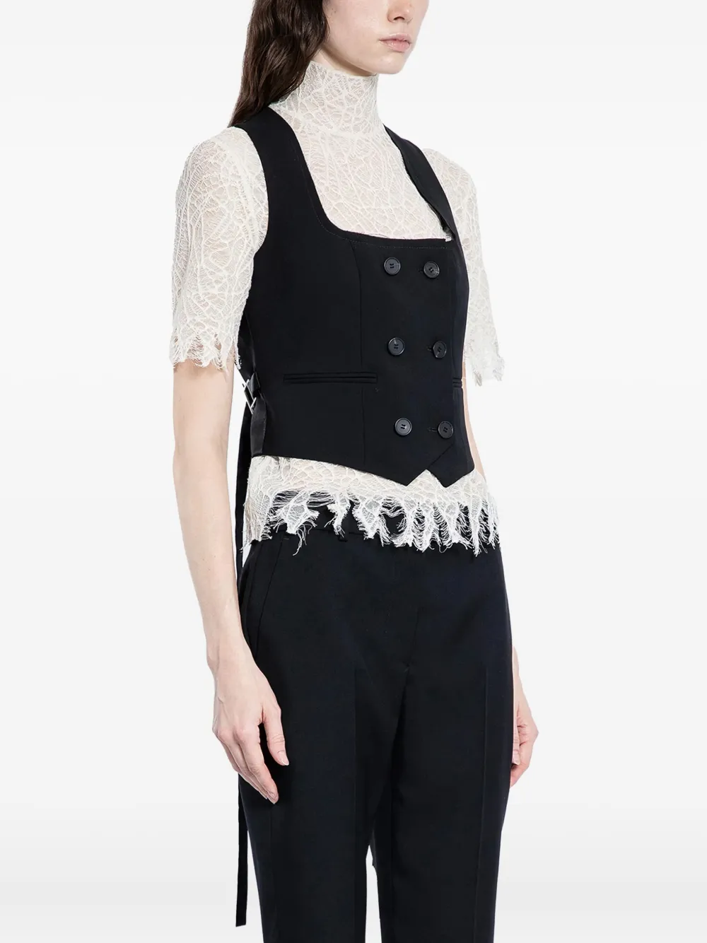 Alexander Mcqueen Double-breasted Waistcoat In Black