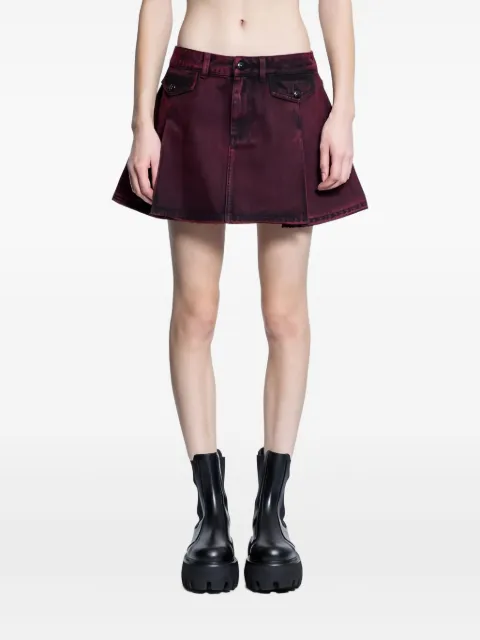Alexander McQueen dyed denim mini skirt