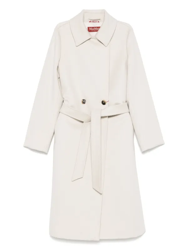 Max Mara Virgin Wool Coat | White | FARFETCH RO
