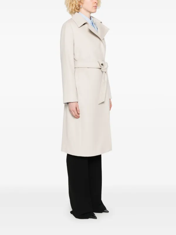 ジャケット・アウター MAXMARA virgin wool long coat Max Mara Virgin Wool Coat | White | FARFETCH RO