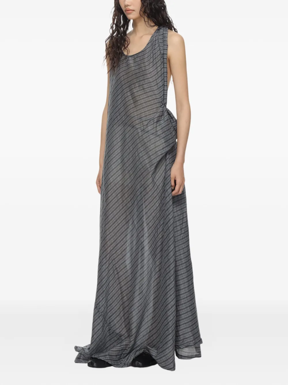 OUR LEGACY Gestreepte maxi-jurk Grijs