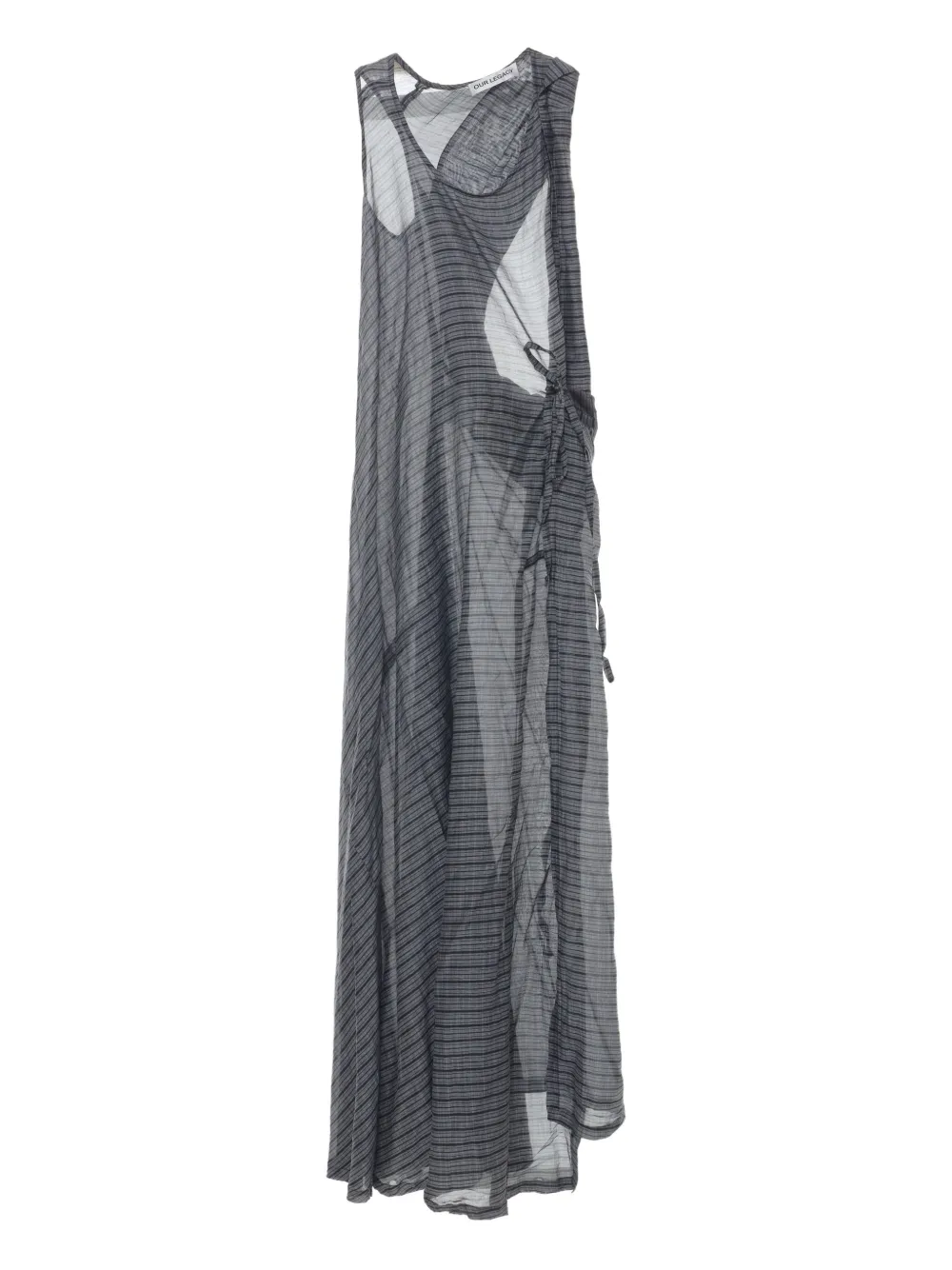 OUR LEGACY Vestido longo com listra | Cinza | Image 1