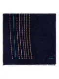 Paul Smith fringed embroidered scarf - Blue