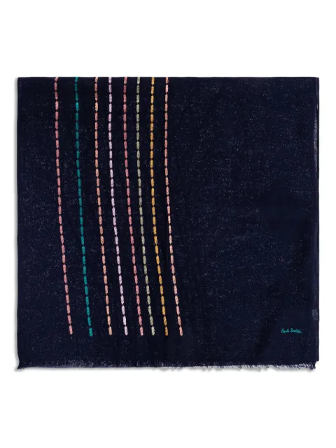 Paul Smith fringed embroidered scarf