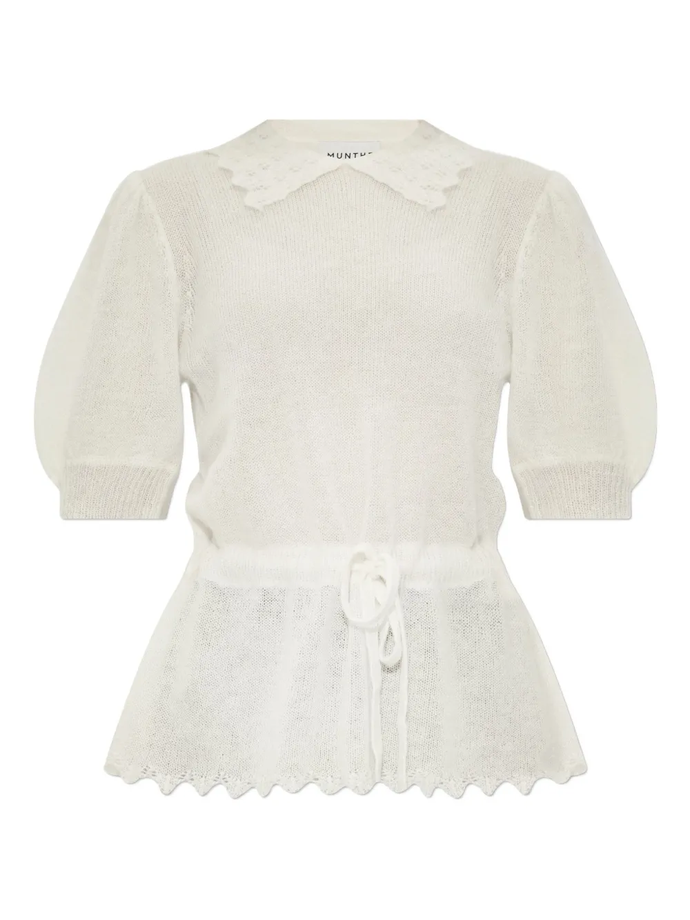 puff-sleeve drawstring top