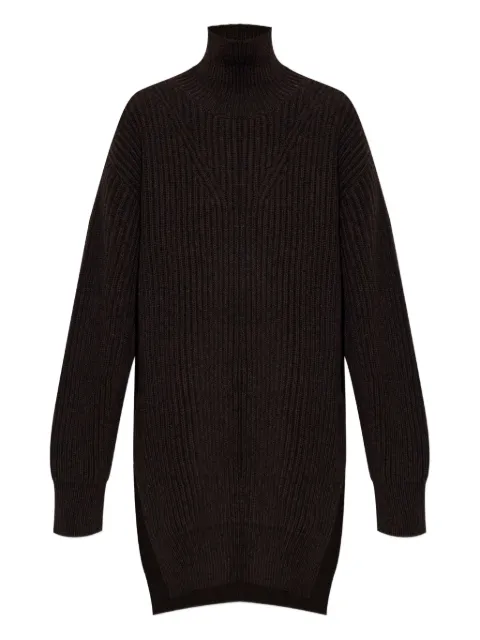 Jil Sander suéter tejido de canalé con cuello tortuga