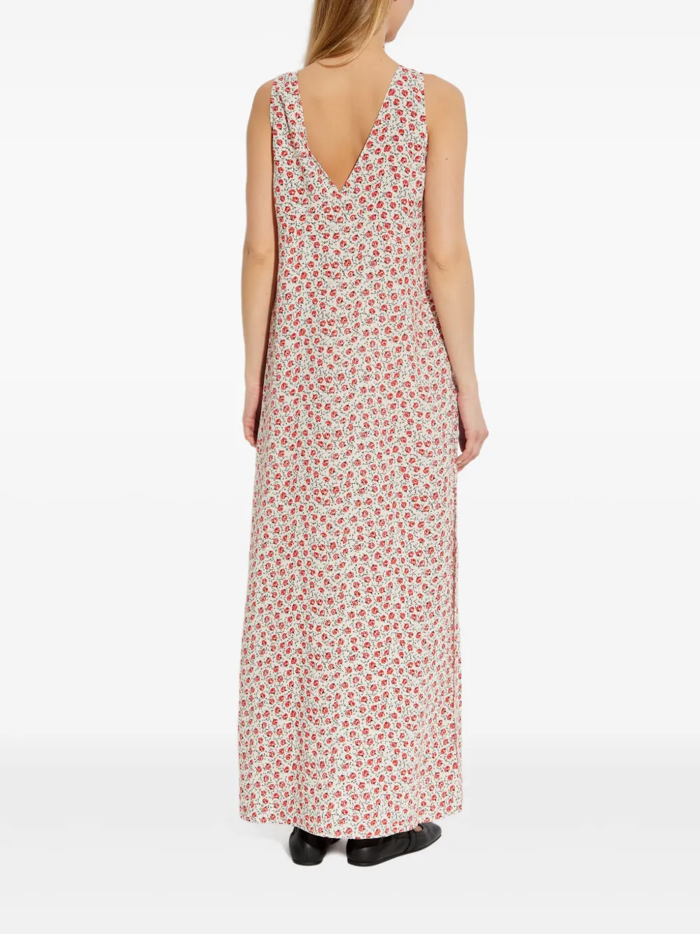 MUNTHE Maxi-jurk met bloemenprint Rood