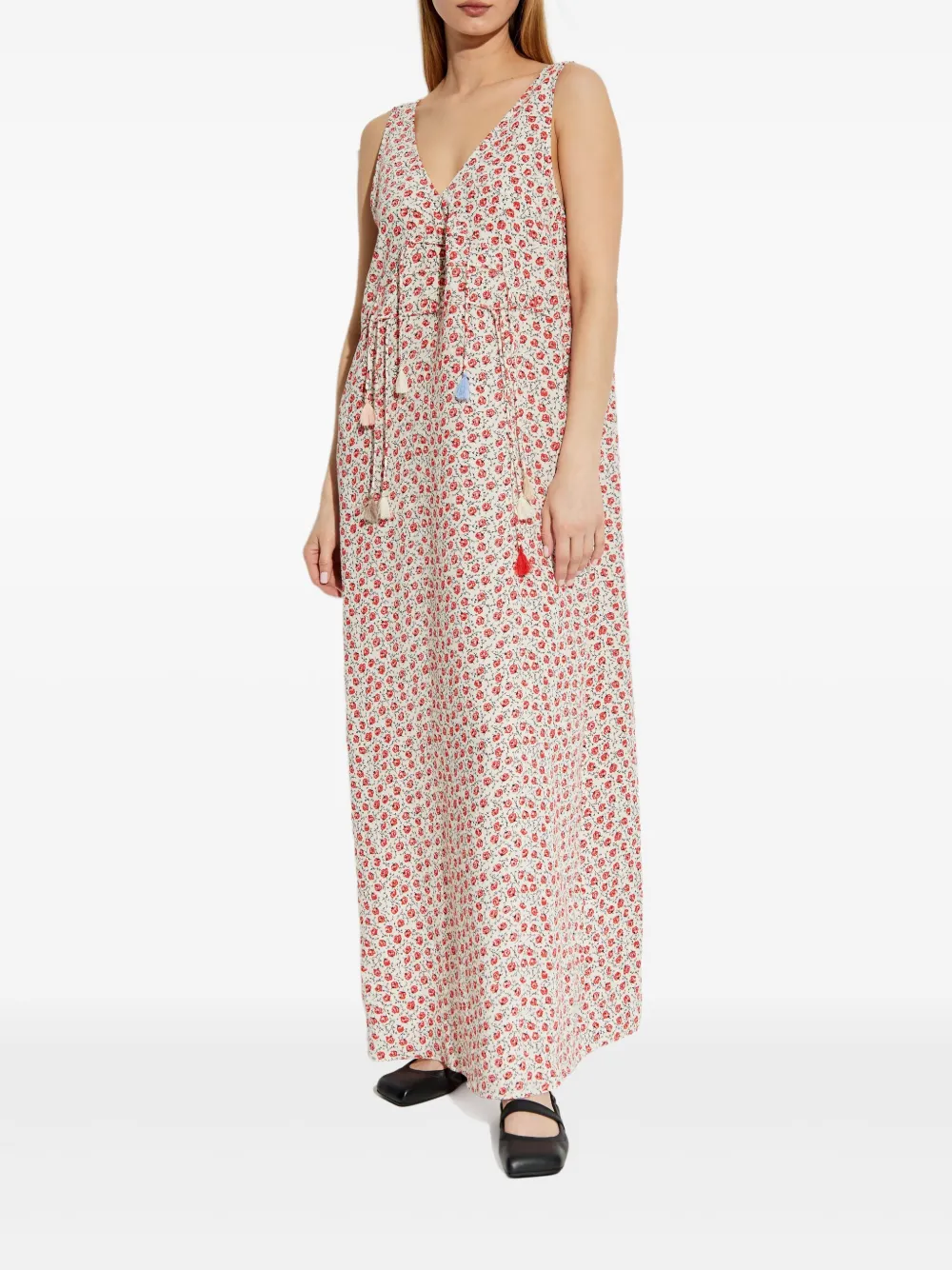 MUNTHE Maxi-jurk met bloemenprint Rood