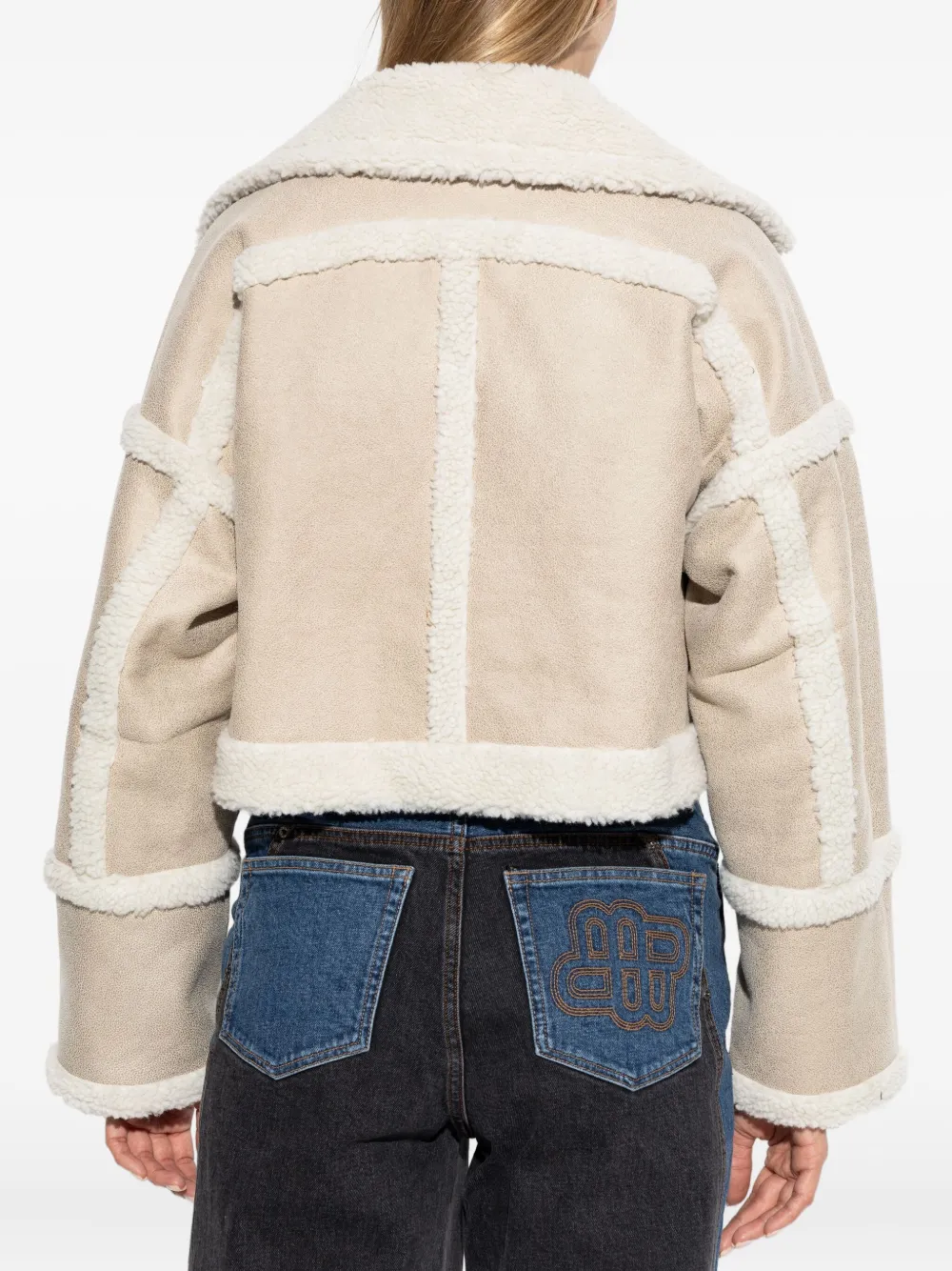 MUNTHE Omkeerbaar jack met dubbele rij knopen Beige