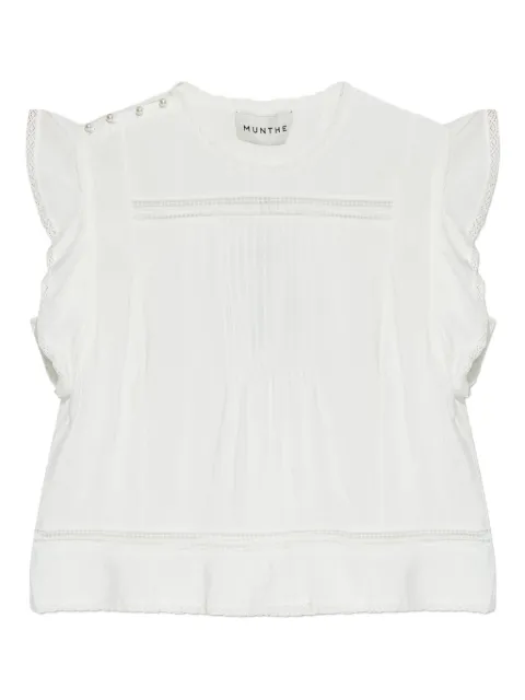MUNTHE ruffled short-sleeve blouse