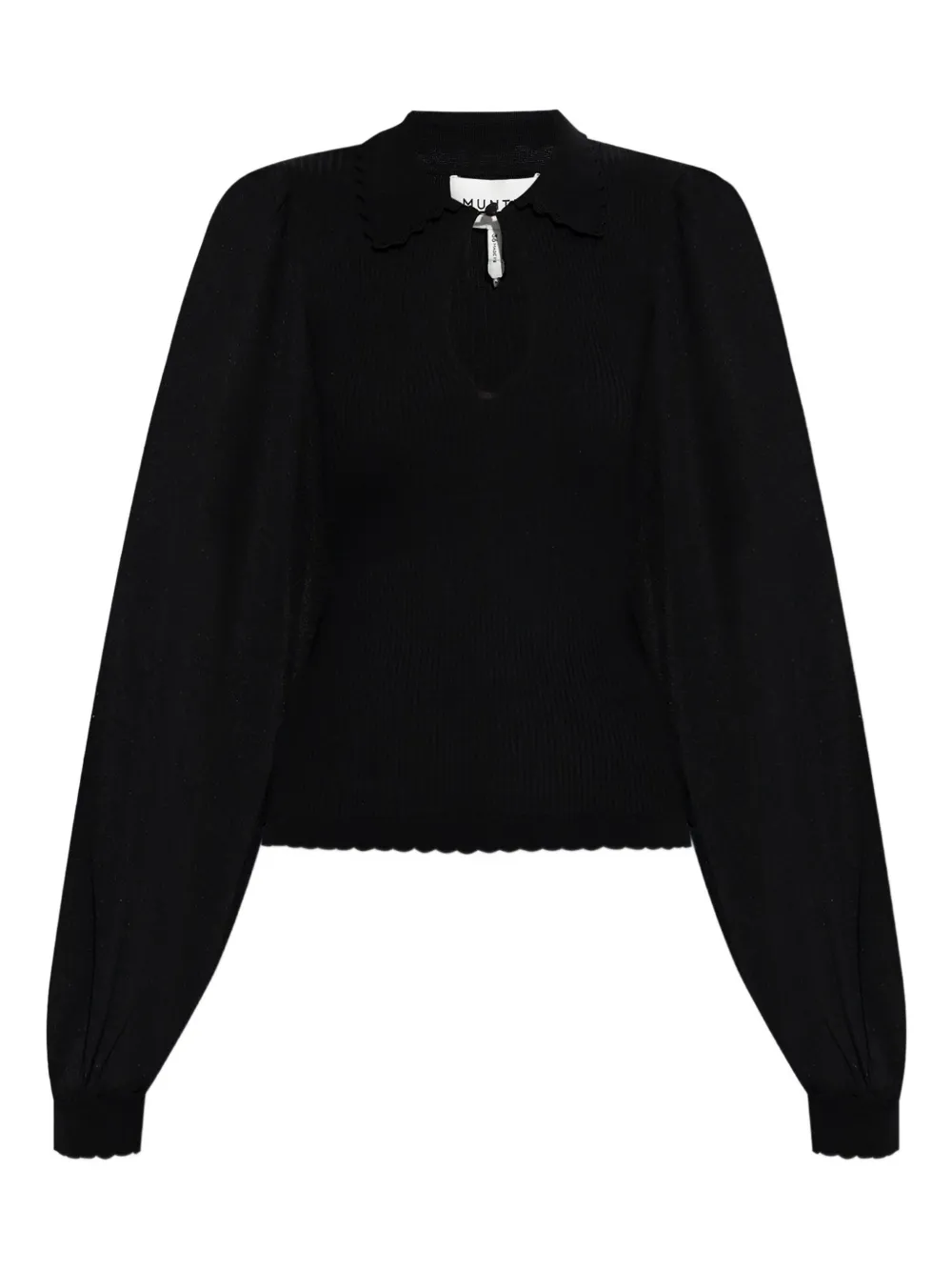 MUNTHE puff-sleeve keyhole top | negro | Image 1