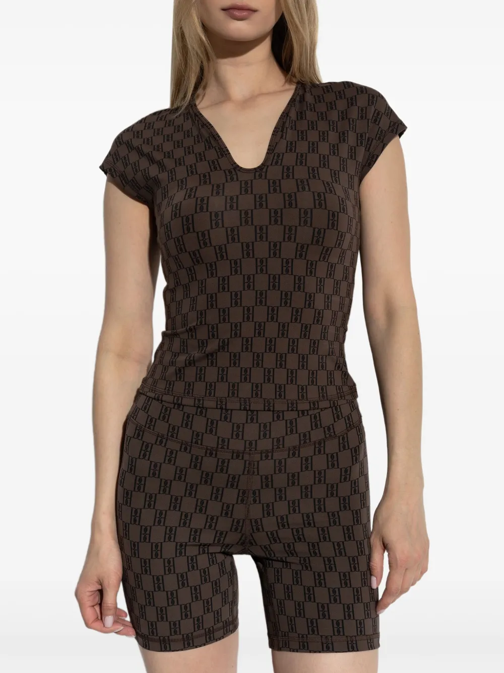By Malene Birger Venazia top met patroon Bruin