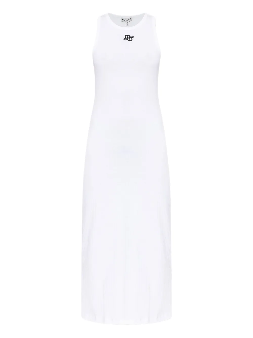 ribbed sleeveless midi dress